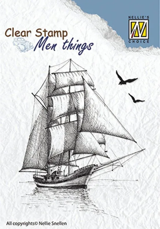 Clear stamp Nellie choice zeilboot