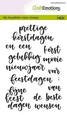 Clear stamp craftemotions Hantlettering Woorden feestdagen NL