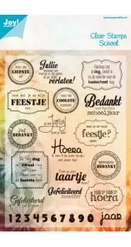 Clear stamp Joy tekst voor de allerliefste juf