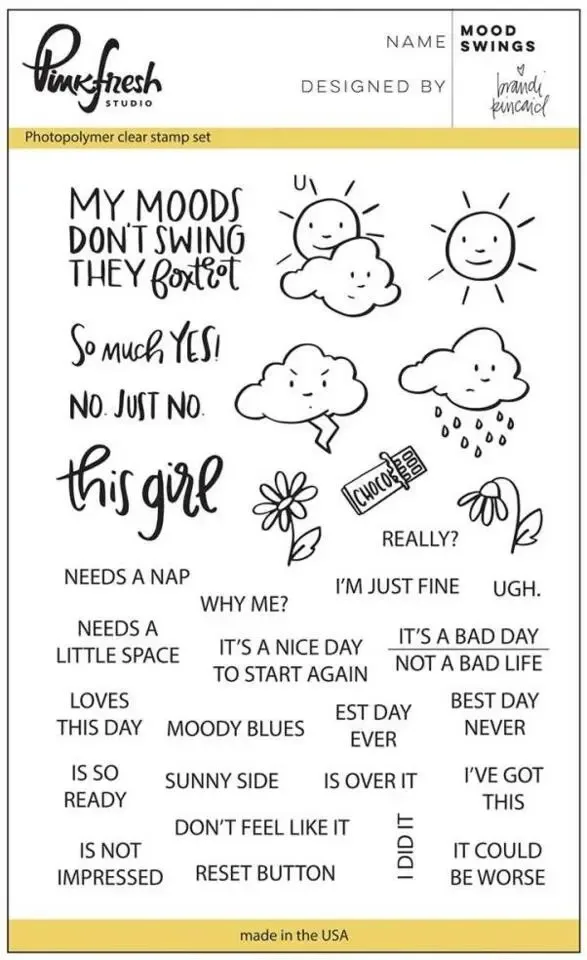 Pinkfresh Studio Clear stamp Mood swings