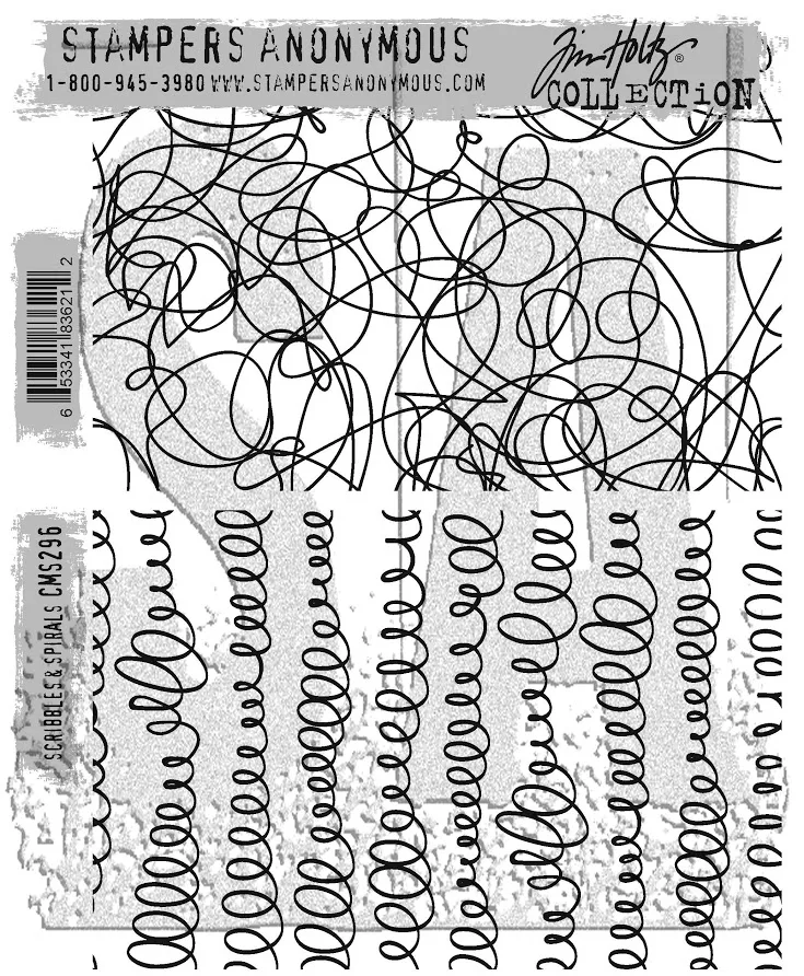 Tim Holtz Cling stamp Scribbles & spirals