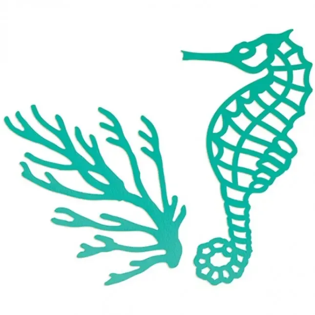Couture creations - Seahorse & coral - embossing
