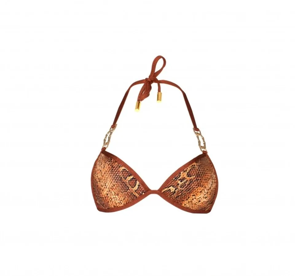 Ocean Couture Sahara Boa Deluxe triangelbikini in koperbruin