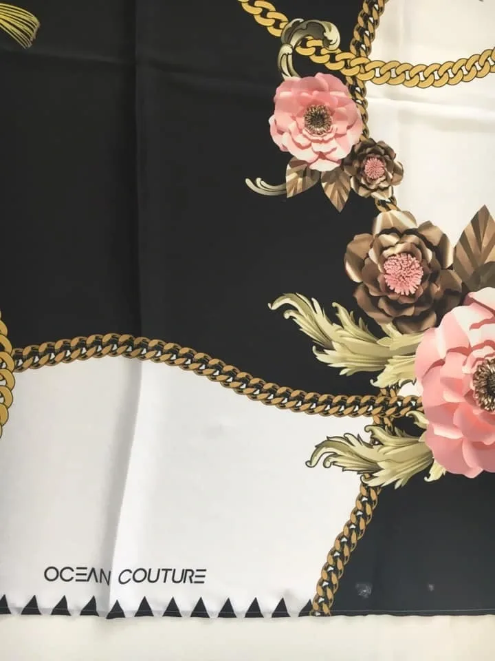 Ocean Couture scarf-pareo 3D bloemenprint