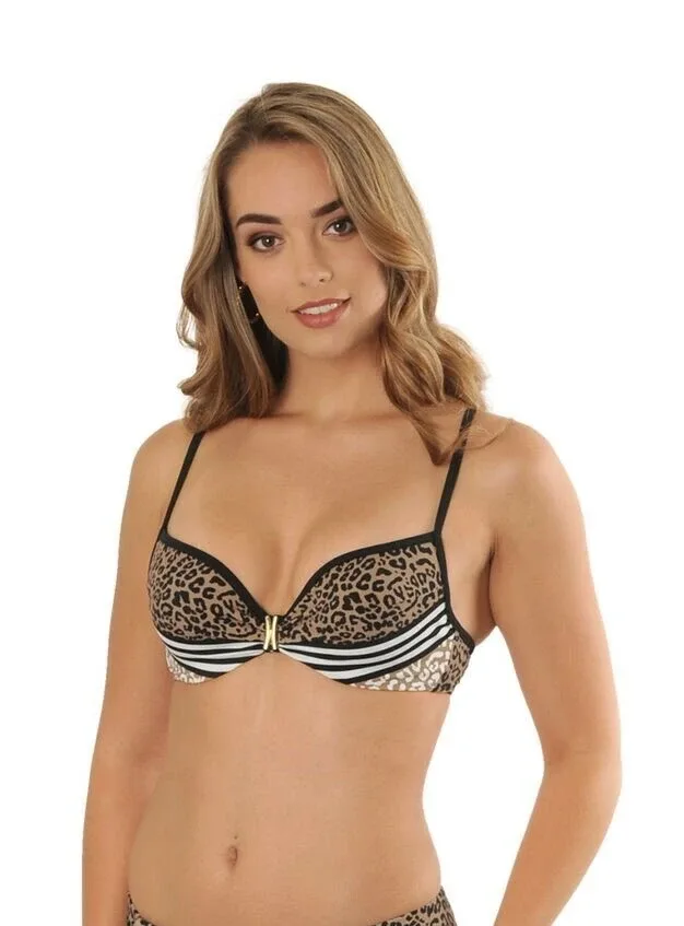 Sapph Leopard voorgevormde beugelbikini in dierenprint