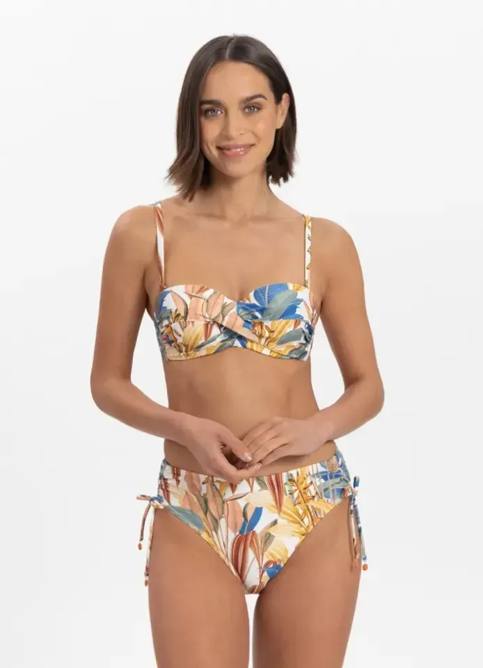 Cyell TropCatch strapless bikini in multicolore print