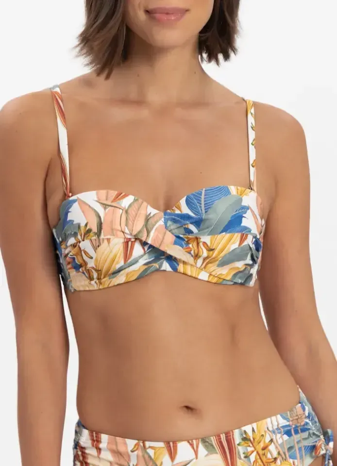 Cyell TropCatch strapless bikini in multicolore print