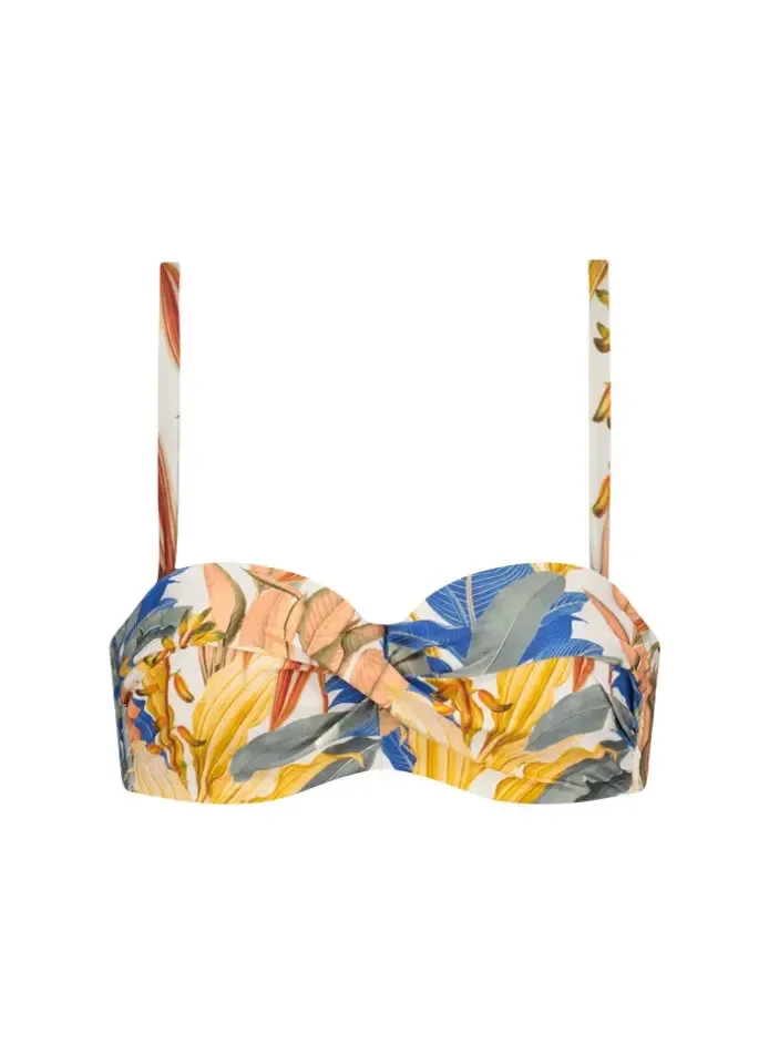 Cyell TropCatch strapless bikini in multicolore print
