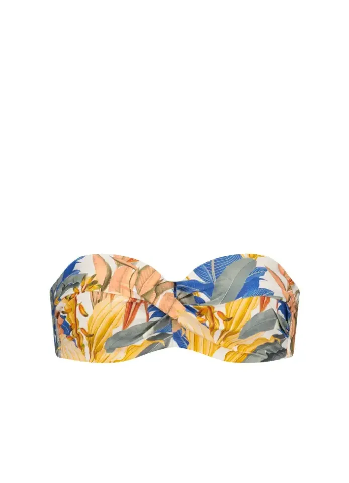 Cyell TropCatch strapless bikini in multicolore print