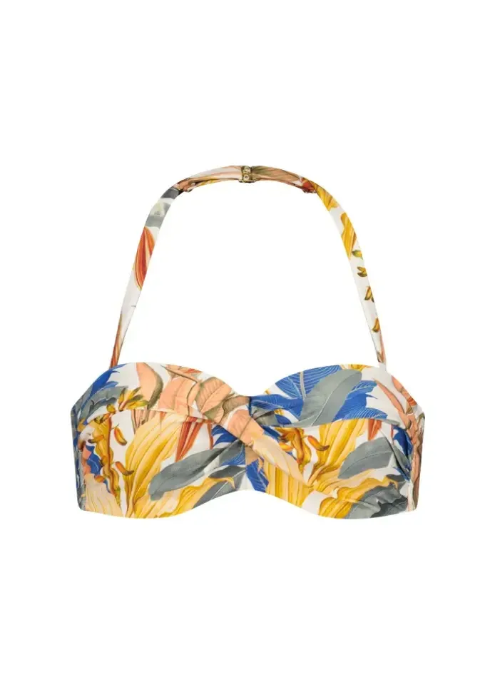 Cyell TropCatch strapless bikini in multicolore print