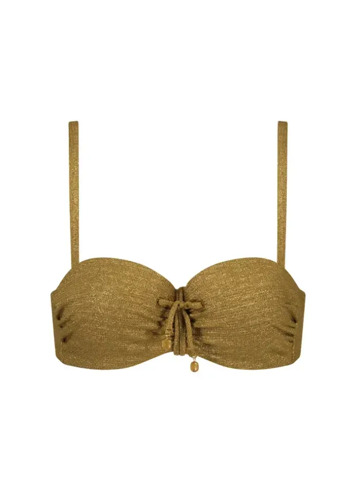 Cyell Dessert Glow strapless bikini in goudkleur