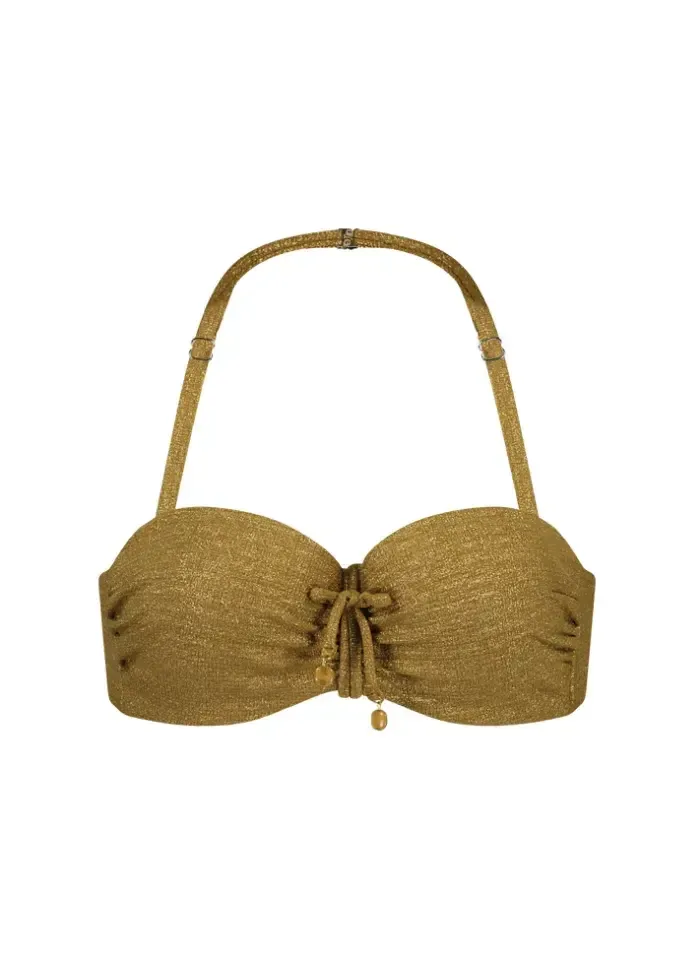 Cyell Dessert Glow strapless bikini in goudkleur