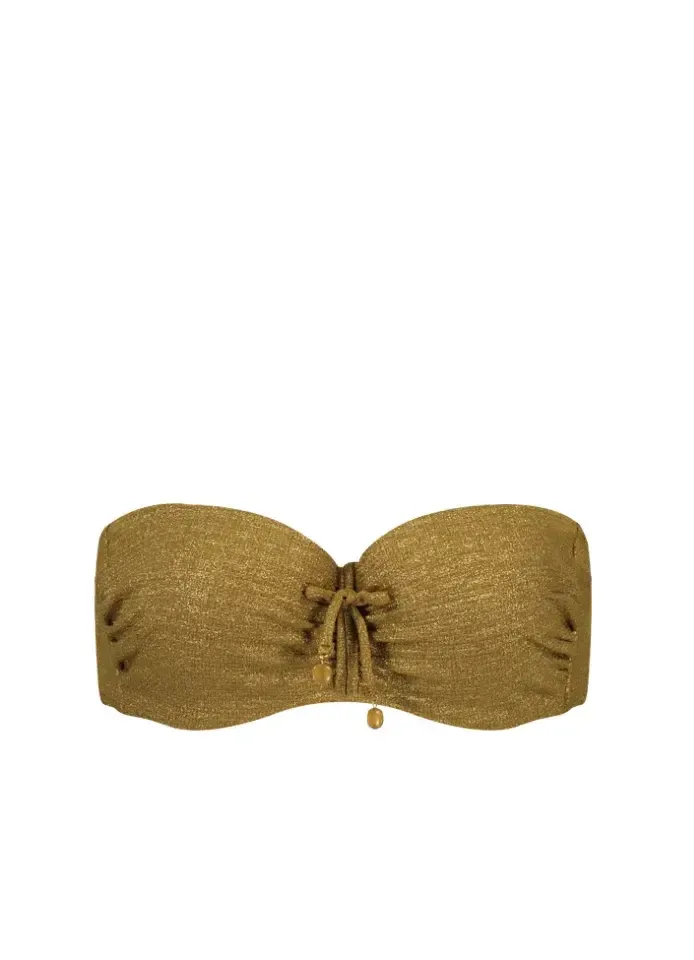 Cyell Dessert Glow strapless bikini in goudkleur