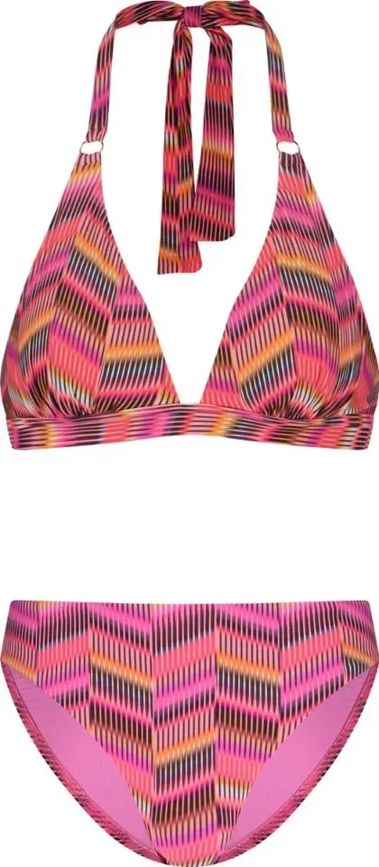 Cyell Optic Illusion voorgevormde triangel bikini in roos