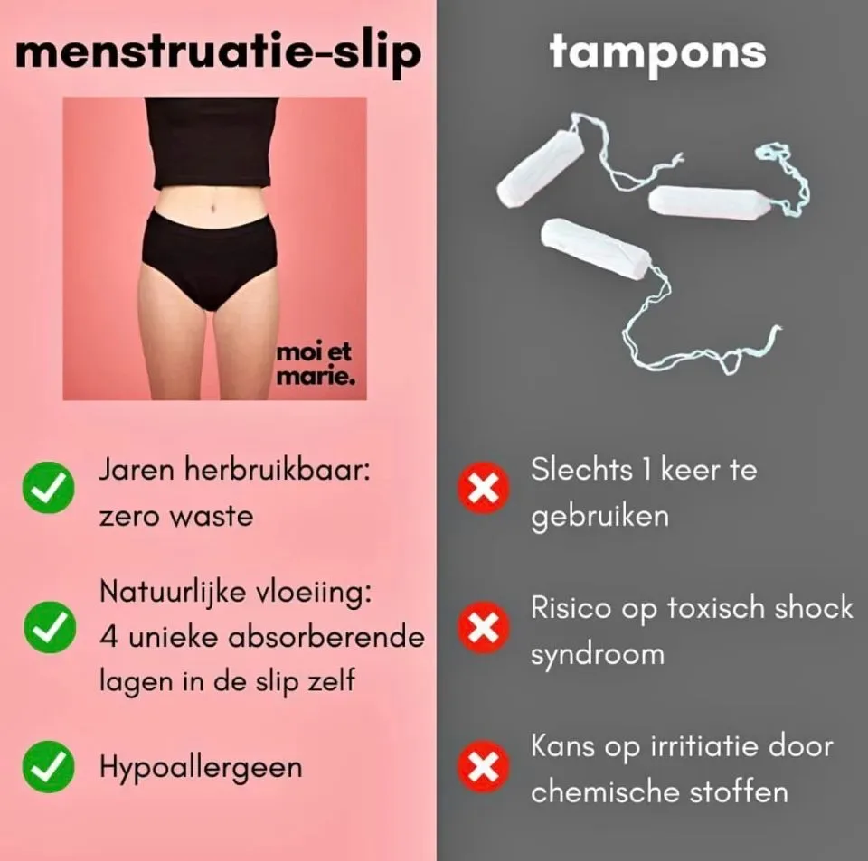 Moi et Marie Romee menstruatieslip in zwart