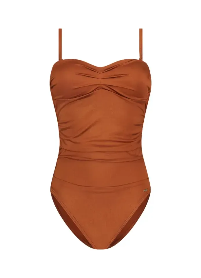 Cyell Treasure strapless badpak in roestkleur