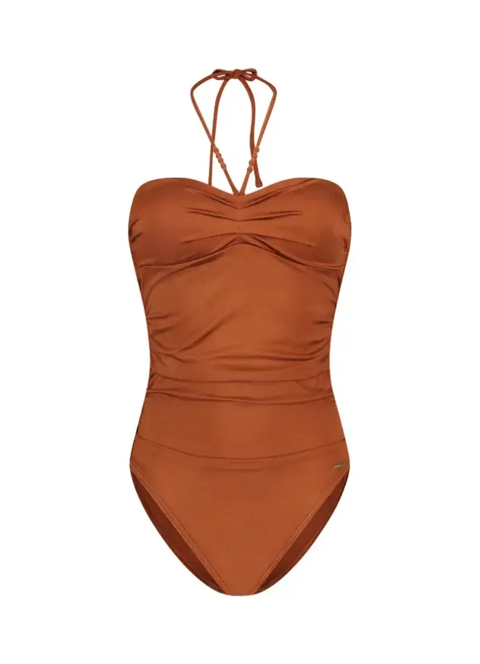 Cyell Treasure strapless badpak in roestkleur