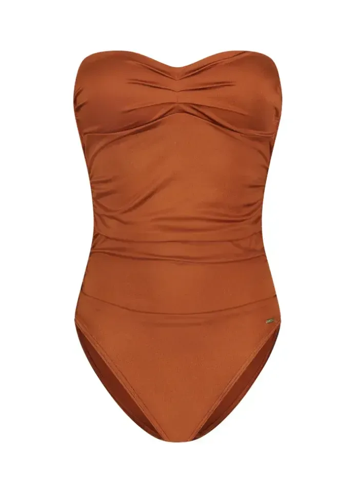 Cyell Treasure strapless badpak in roestkleur