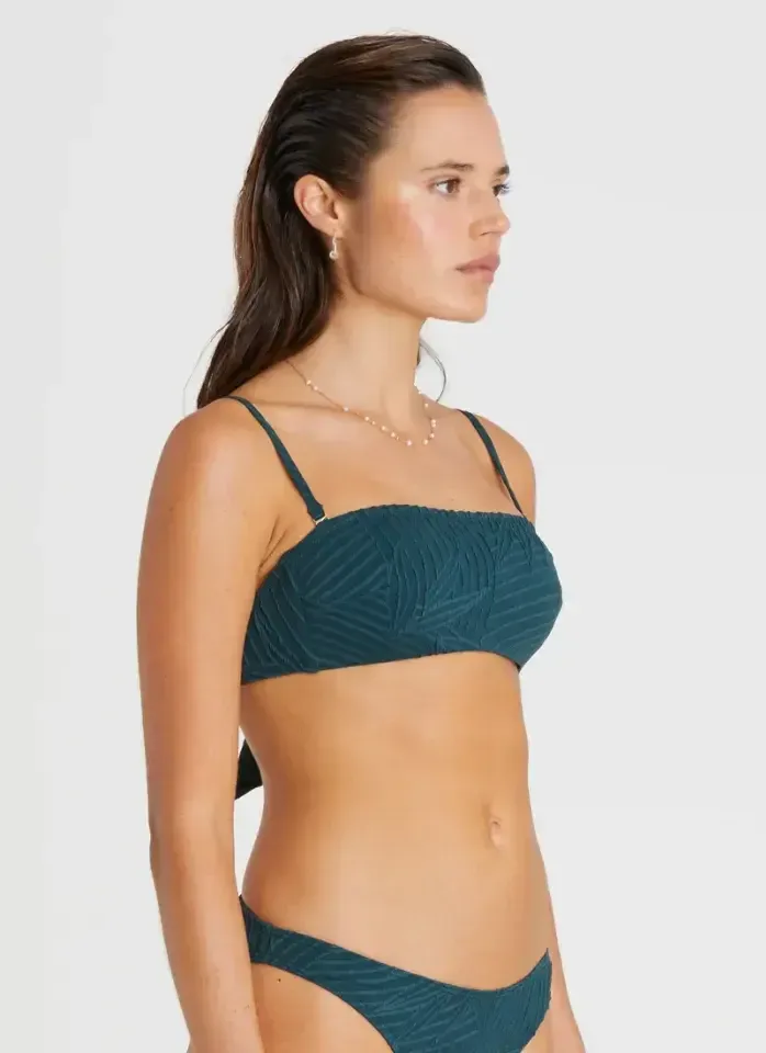 Heaven Lelie & Phoebe strapless bandeau-bikini in donkergroen