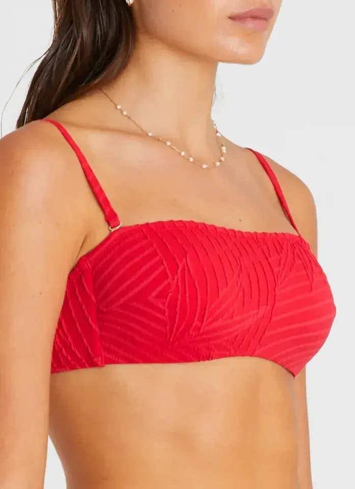Heaven Lelie & Phoebe voorgevormde bandeau-bikini in rood