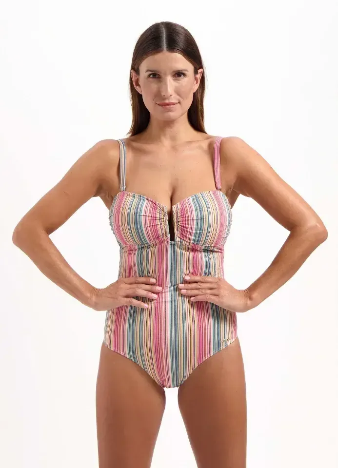 Cyell Color Dash gestreept strapless badpak