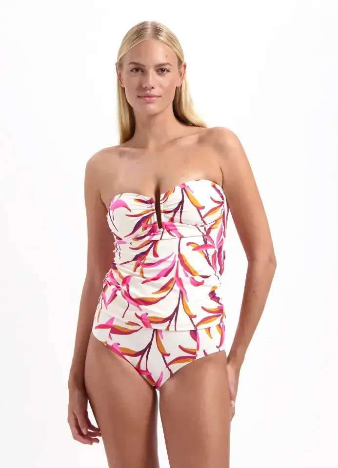 Cyell Japanese Floral tankini in ivoor en roze