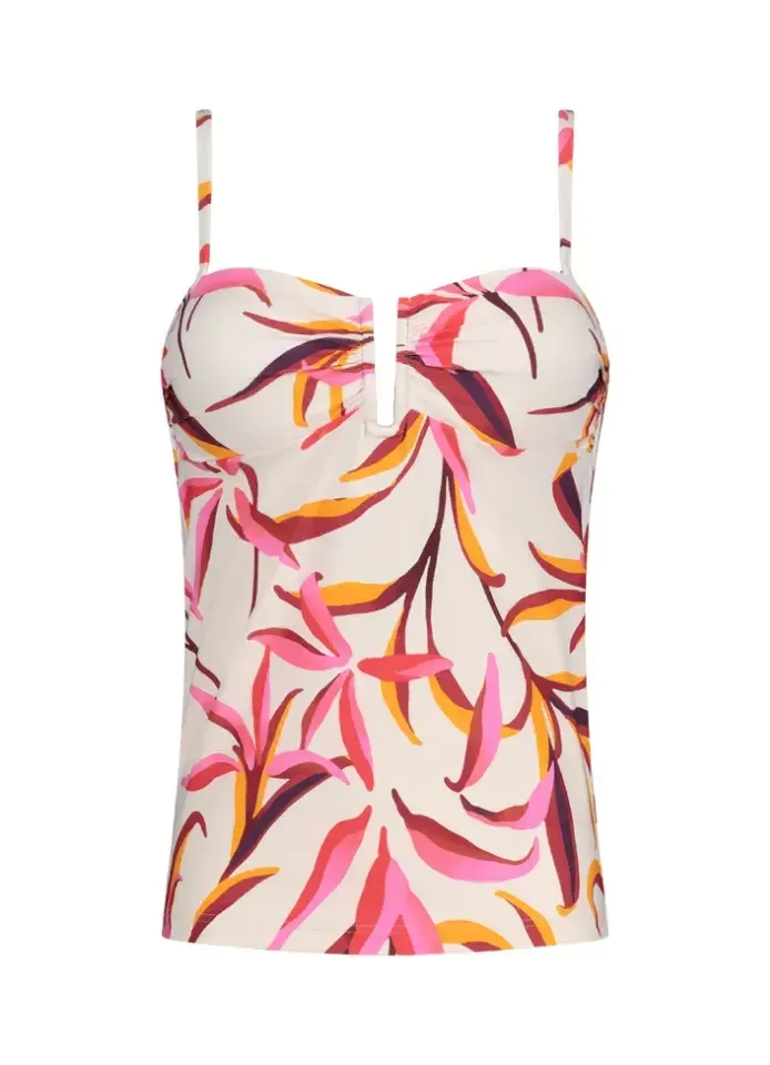 Cyell Japanese Floral tankini in ivoor en roze