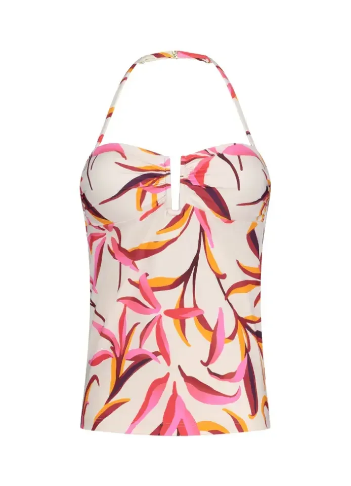 Cyell Japanese Floral tankini in ivoor en roze
