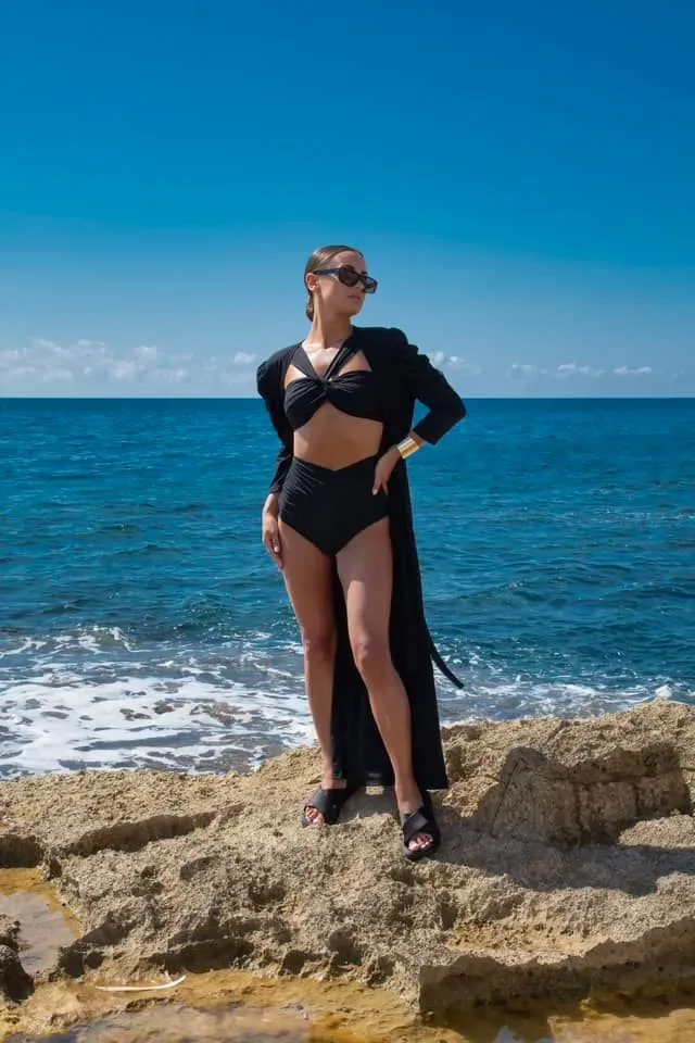 Ocean Couture Modern voorgevormde butterfly bikini in zwart
