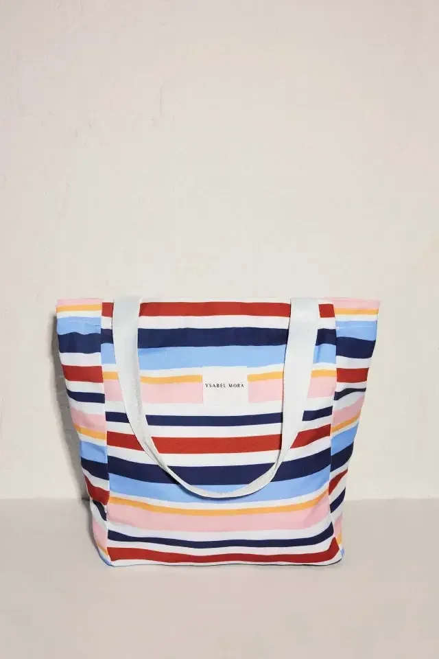 Ysabel Mora Stripes strandtas in mulitcolor