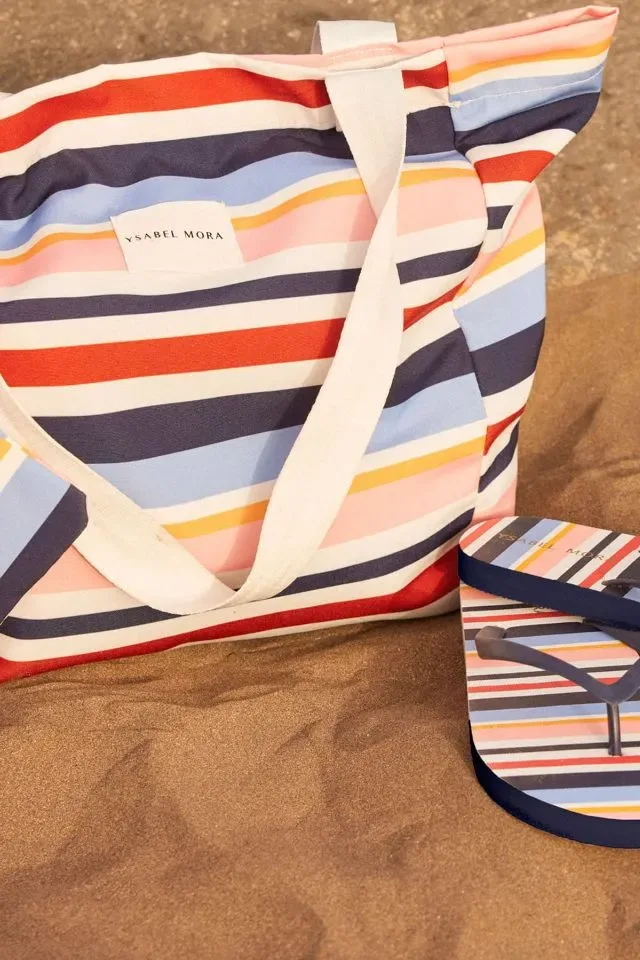 Ysabel Mora Stripes strandtas in mulitcolor