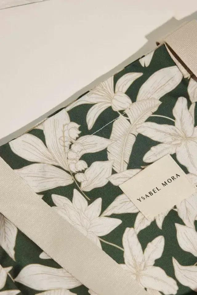 Ysabel Mora Piqué Flower strandtas in groen