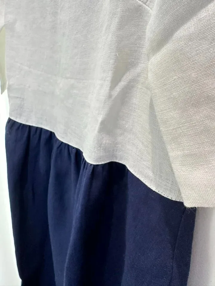 Ocean Couture Monte Carlo jurk in blauw en wit