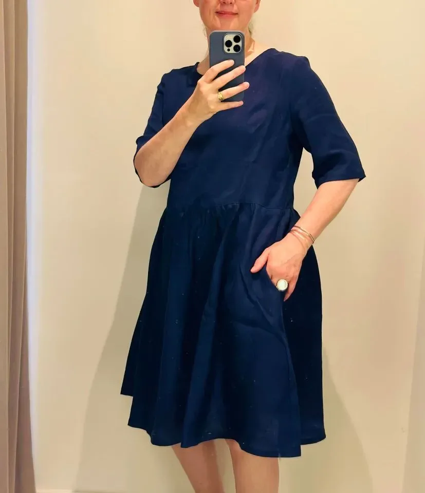 Ocean Couture Monte Carlo linnen jurk in blauw