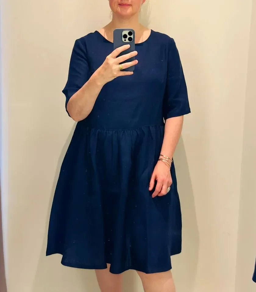 Ocean Couture Monte Carlo linnen jurk in blauw