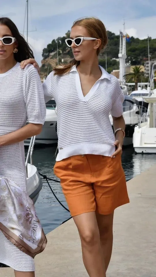 Ocean Couture Deborah crochet shirt in wit