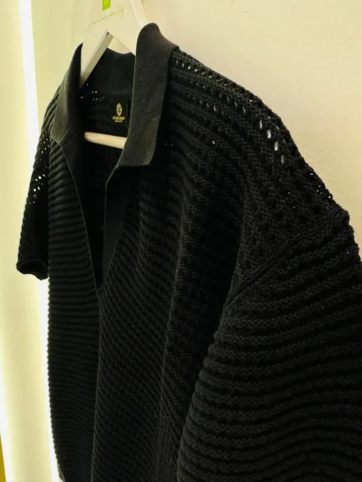 Ocean Couture Deborah crochet shirt in zwart