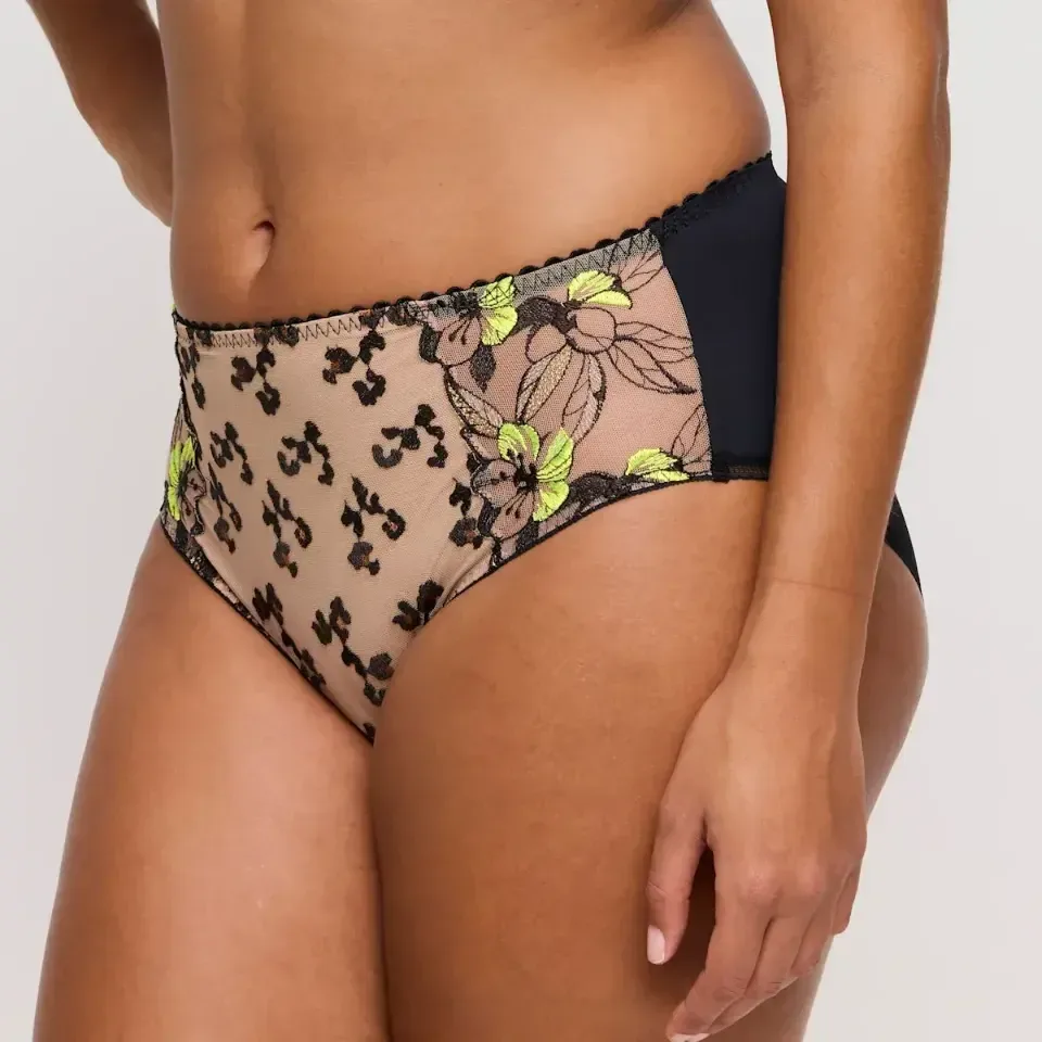Prima Donna Manali tailleslip in zwart en geel