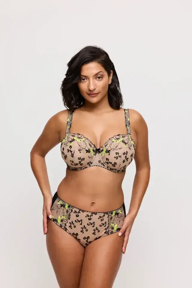 Prima Donna Manali tailleslip in zwart en geel