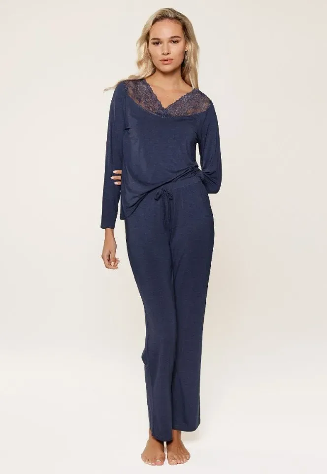 Lingadore Heather pyjama in blauw