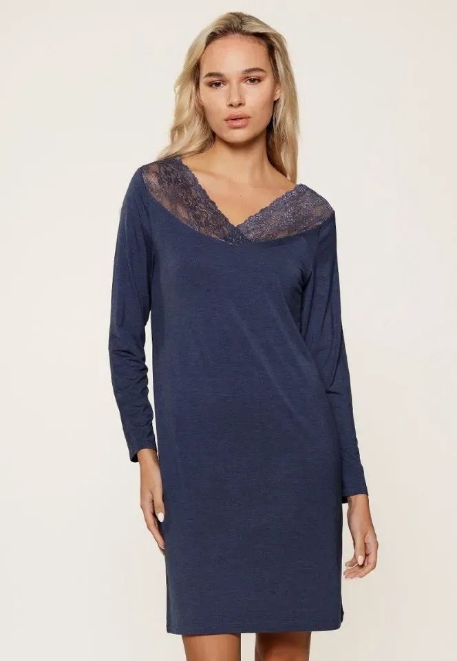 Lingadore Heather nachthemd in blauw