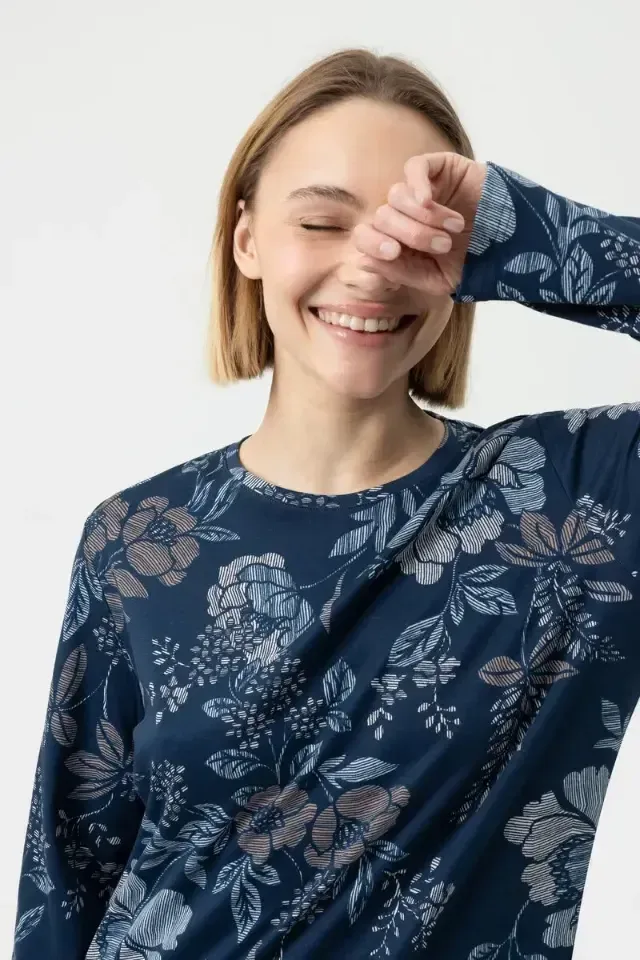 Mey Nostalgia nachthemd in blauw