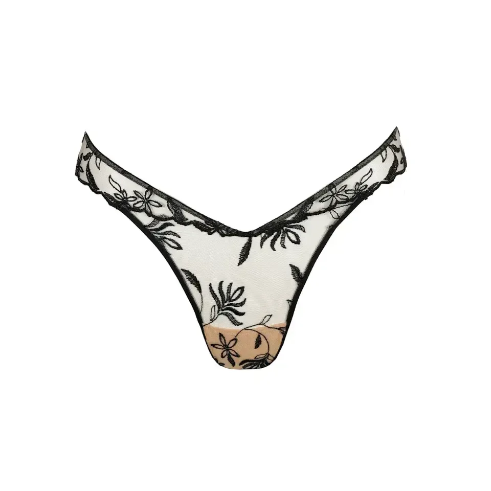 Sarda Shay string in zwart en beige
