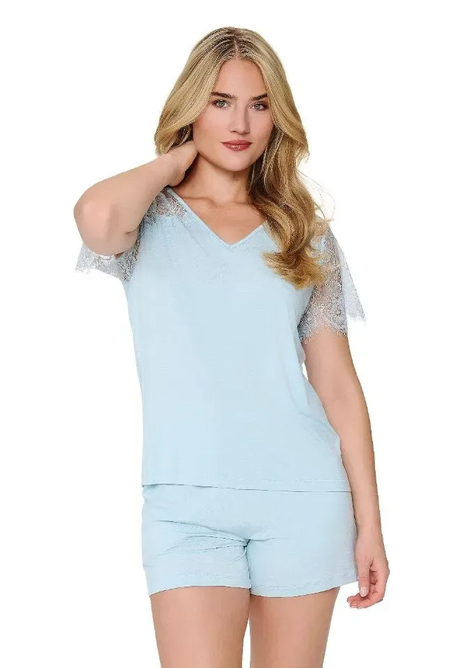 Lingadore Bamboo Basics pyjama in lichtblauw