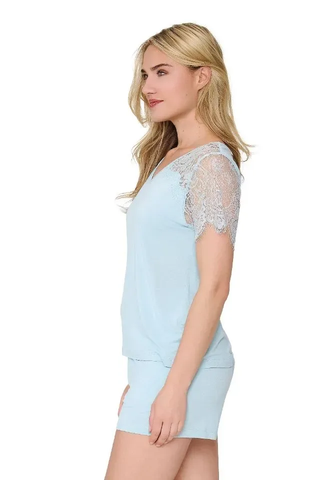 Lingadore Bamboo Basics pyjama in lichtblauw