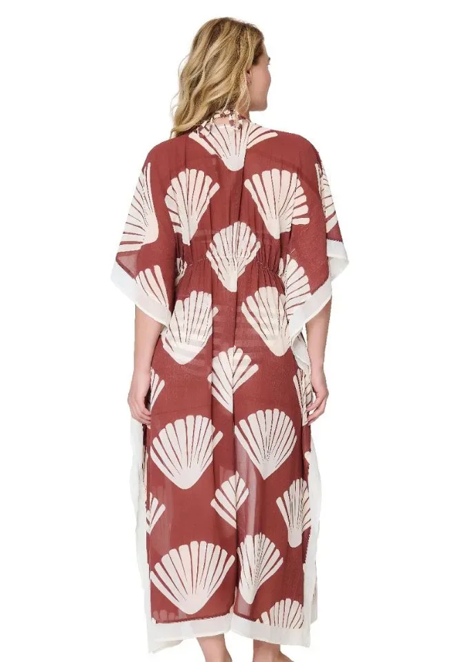 Lingadore Summer Stripes kimono in bruin en wit