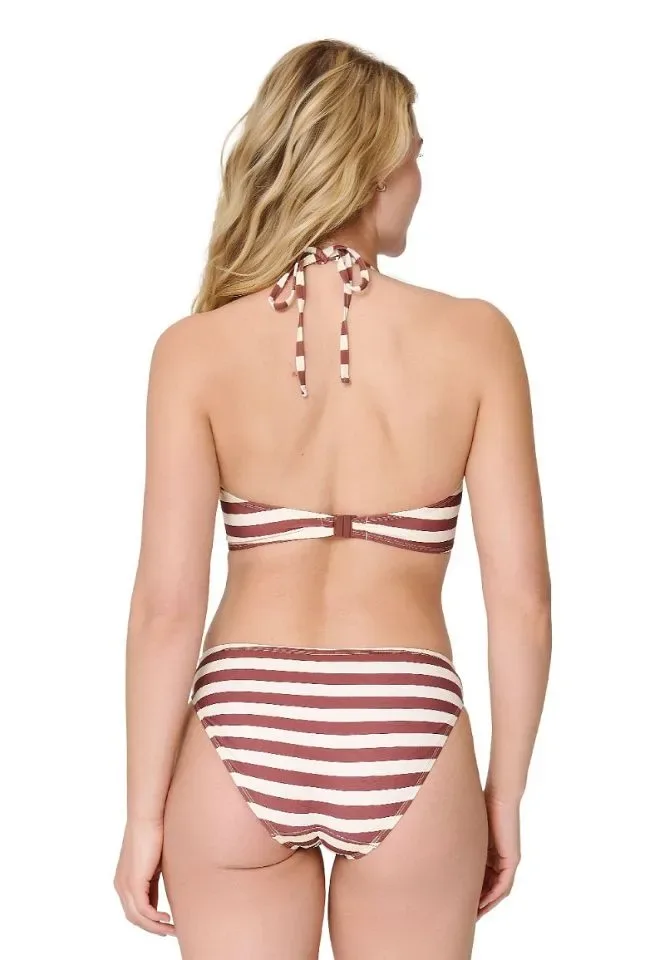 Lingadore Summer Stripes voorgevormde triangel bikini in bruin en wit