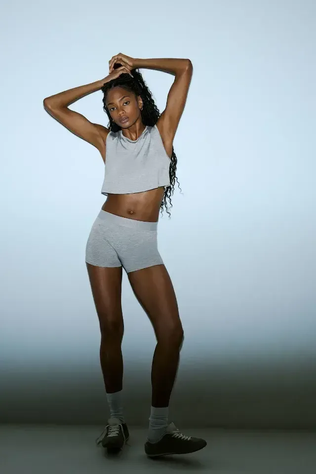 Sarda Sifan biker shorts in grijs melange
