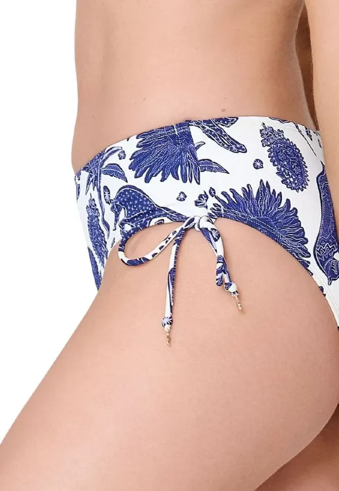 LIngadore Greek Sun strapless bikini in blauw en wit