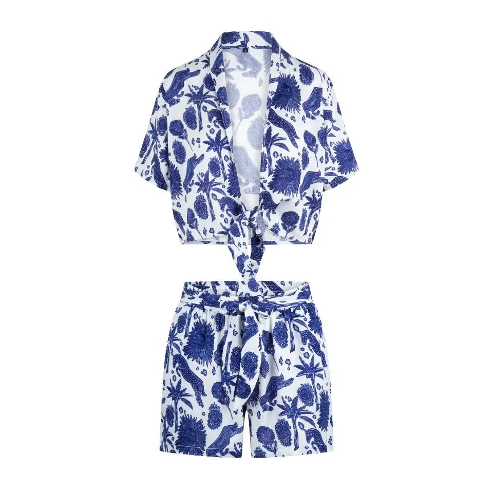 Lingadore Greek Sun strandset in blauw en wit